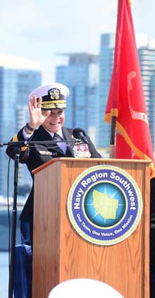 SAN DIEGO (March 22, 2019) Rear Admiral Bette Bolivar assumed command of CNRSW from Rear Admiral Yancy Lindsey in a change of command ceremony held at North Island on March 22.
